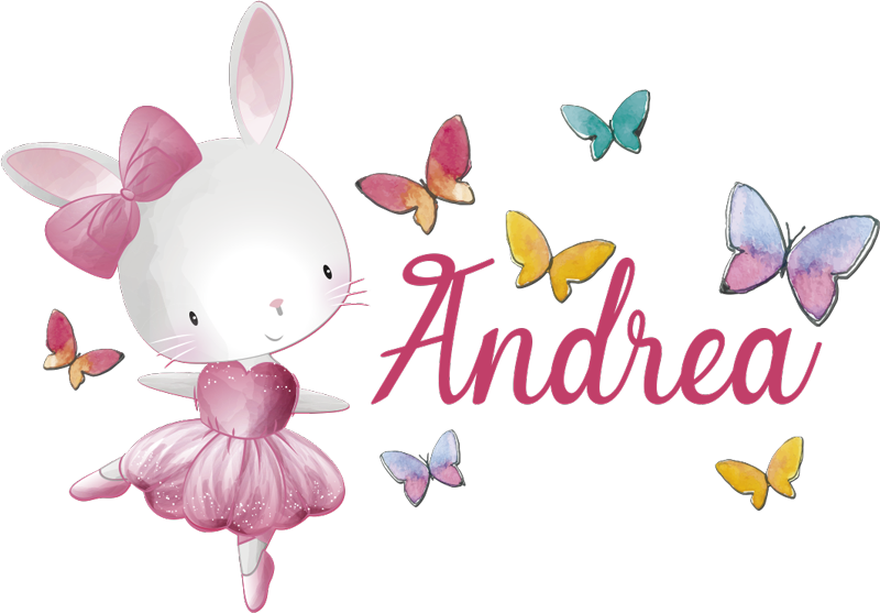 Kids vinyl carpet with ballet girl and butterflies - TenStickers