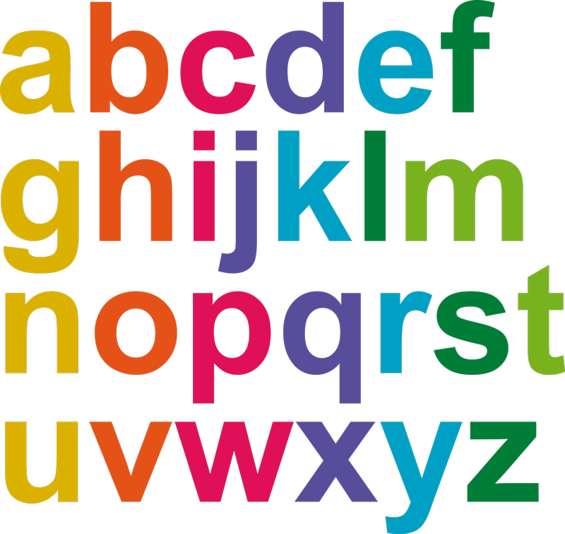 Kids vinyl carpet minimalist color alphabet - TenStickers