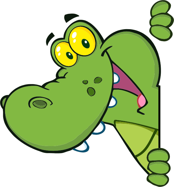 Kids vinyl carpet green happy crocodile - TenStickers