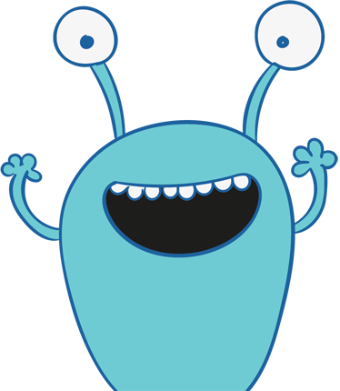 Kids vinyl carpet blue monster wardrobe sticker - TenStickers