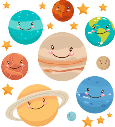 Kids vinyl carpet solar system planet stickers - TenStickers