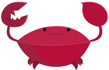 Kids vinyl carpet red smiling crab - TenStickers