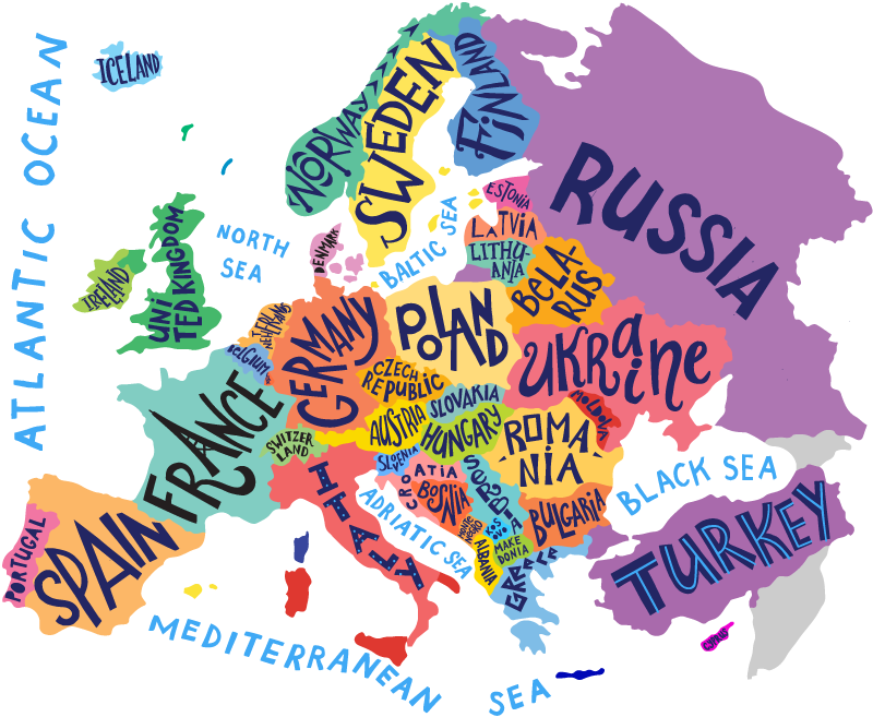 Kids vinyl carpet europe map for kids - TenStickers