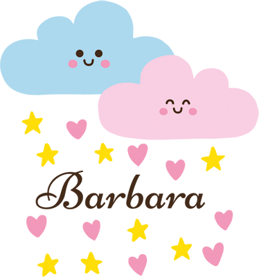 Kids vinyl carpet with blue and pink cloud design - TenStickers