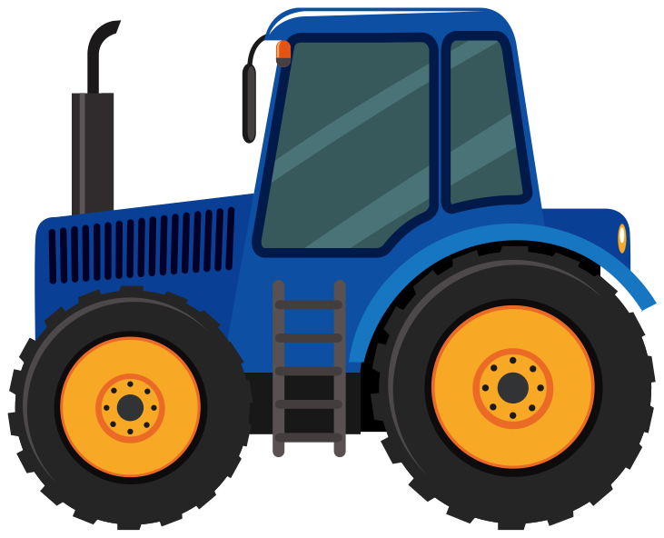 Kids vinyl carpet blue tractor design - TenStickers