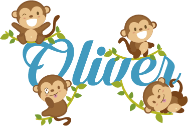 Kids vinyl carpet monkey design - TenStickers