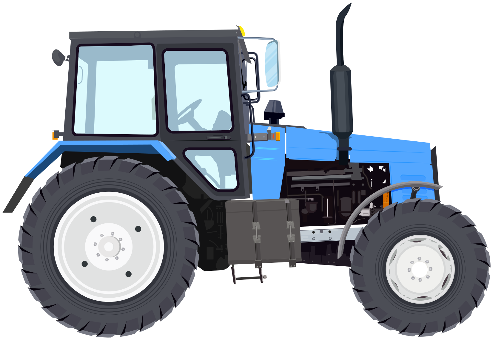 Kids vinyl carpet with blue modern tractor design - TenStickers