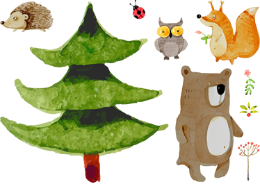 Kids vinyl carpet wild forest creatures - TenStickers