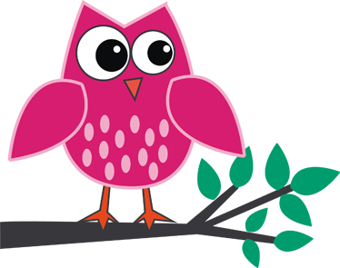 Kids vinyl carpet pink owl on a branch - TenStickers