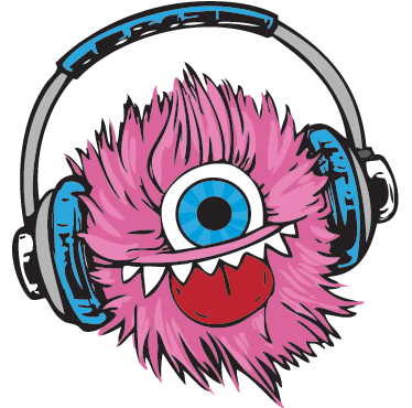 Kids vinyl carpet pink fluffy monster - TenStickers