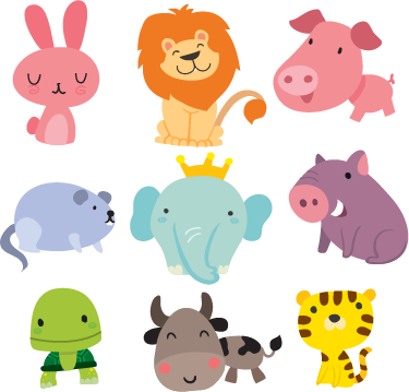 Kids vinyl carpet with animal stickers - TenStickers