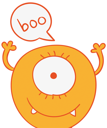 Kids vinyl carpet yellow monster closet sticker - TenStickers