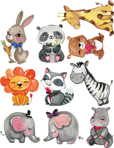 Kids vinyl carpet jungle animal sticker sheet - TenStickers