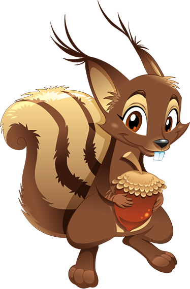 Kids vinyl carpet squirrel with acorn design - TenStickers