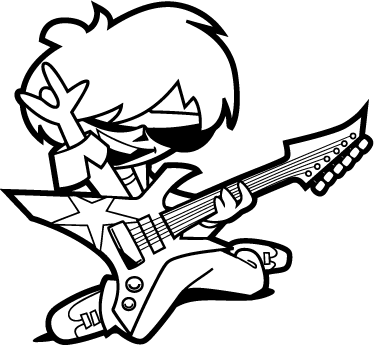 Kids vinyl carpet teenager with guitar - TenStickers