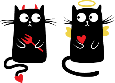 Kids vinyl carpet good and bad cat design - TenStickers