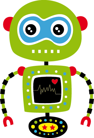 Kids vinyl carpet green robot - TenStickers