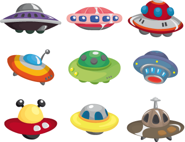 Kids vinyl carpet ufo sticker collection - TenStickers