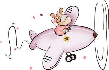Kids vinyl carpet little mouse on an airplane - TenStickers