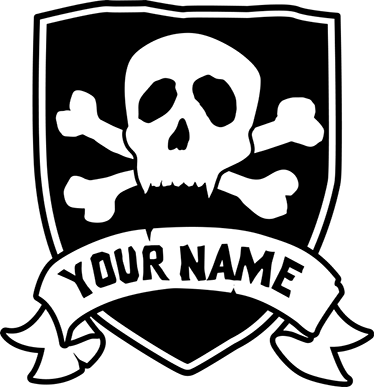 Kids vinyl carpet pirate skull personalized design - TenStickers
