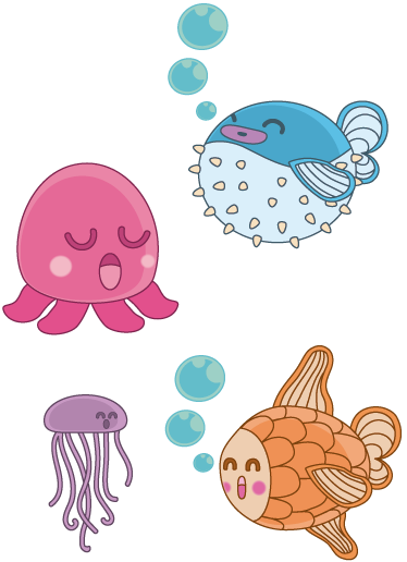 Kids vinyl carpet fish illustration sticker - TenStickers