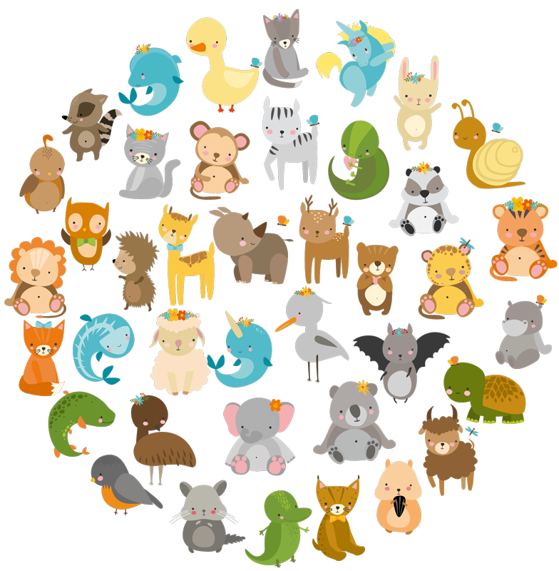 Kids vinyl carpet zoo animals - TenStickers
