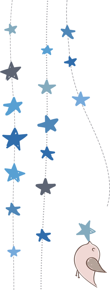 Kids vinyl carpet with blue stars and birds - TenStickers