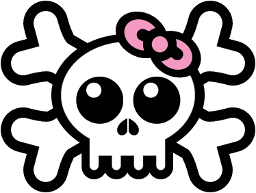 Kids vinyl carpet skull with ribbon design - TenStickers