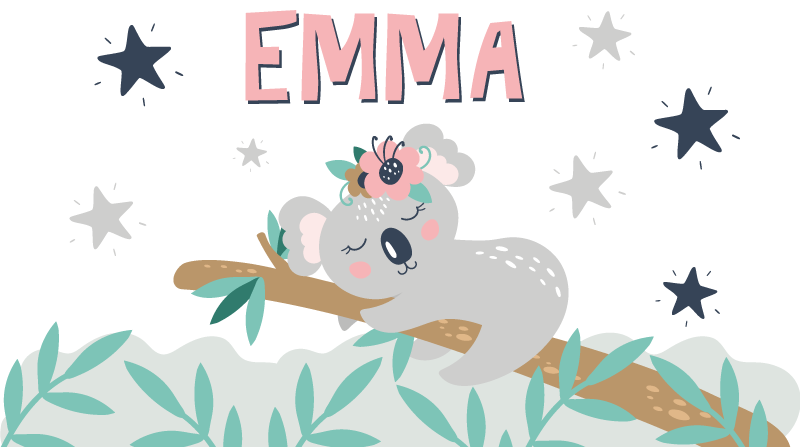 Kids vinyl carpet cute koala personalized for girl - TenStickers