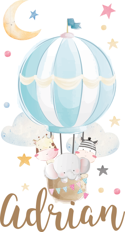 Kids vinyl carpet with three animals on balloons - TenStickers