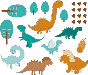 Kids vinyl carpet jurassic landscape sticker - TenStickers