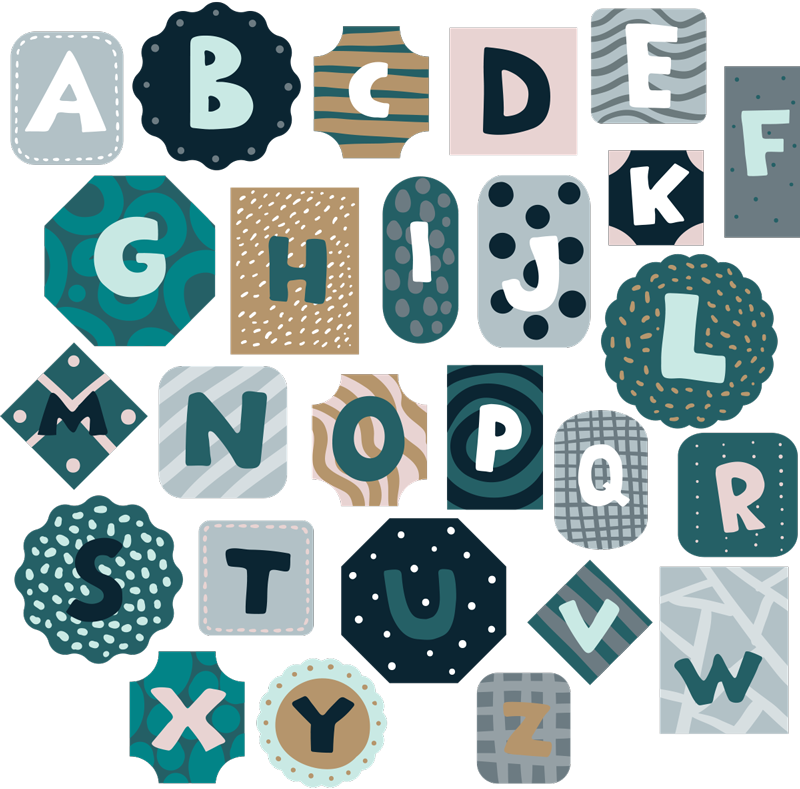 Kids vinyl carpet with alphabet nordic style sticker - TenStickers