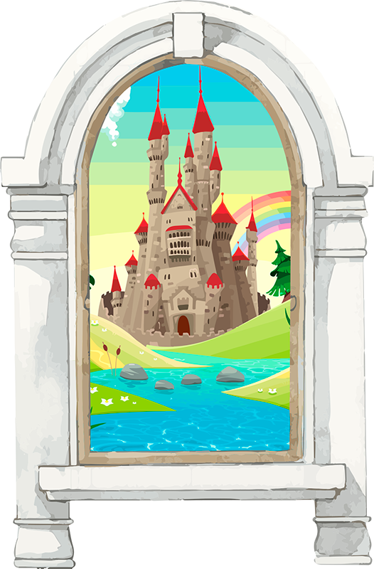 Kids vinyl carpet fairy tale landscape - TenStickers