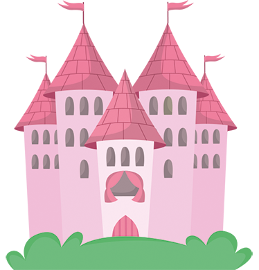 Kids vinyl carpet pink castle - TenStickers