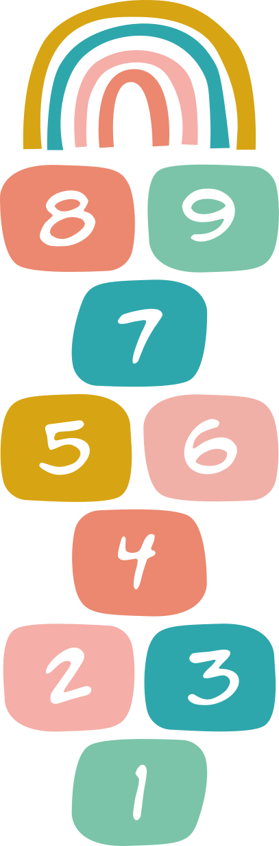 Kids vinyl carpet hopscotch with rainbow design - TenStickers