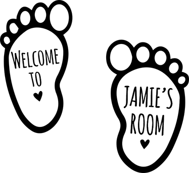 Kids vinyl carpet with personalized baby feet - TenStickers