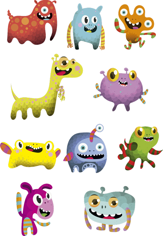 Kids vinyl carpet outer space monster collection - TenStickers
