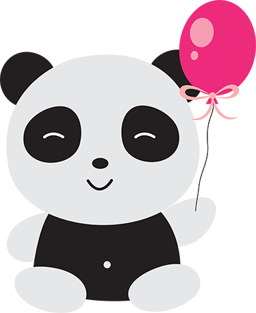 Kids vinyl carpet panda bear with pink balloon - TenStickers