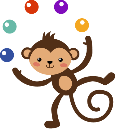 Kids vinyl carpet juggler monkey design - TenStickers