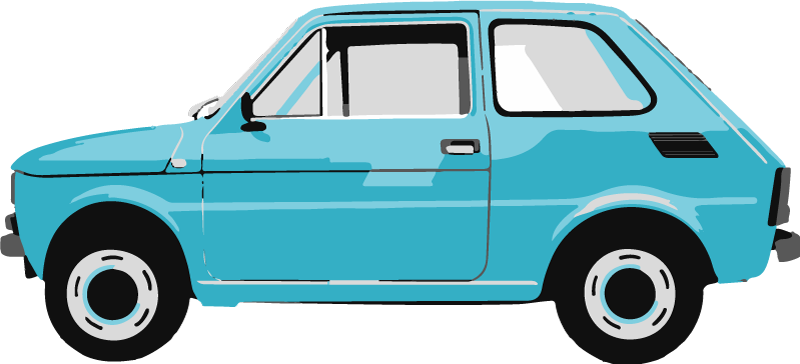 Kids vinyl carpet with blue vintage car design - TenStickers