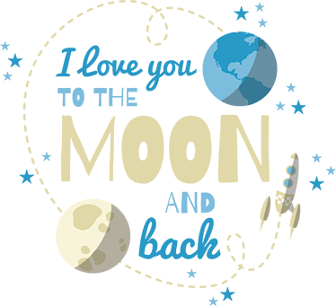 Kids vinyl carpet love you to the moon and back - TenStickers