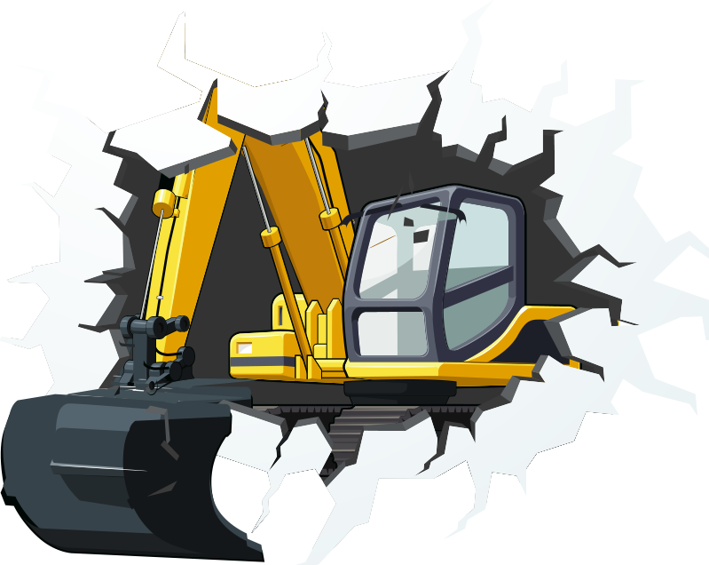 Kids vinyl carpet bagger hole in the wall - TenStickers