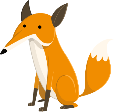 Kids vinyl carpet sitting fox - TenStickers