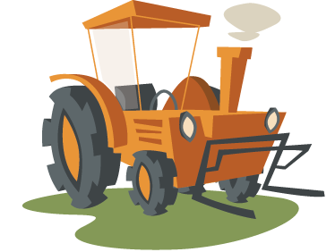 Kids vinyl carpet orange tractor design - TenStickers