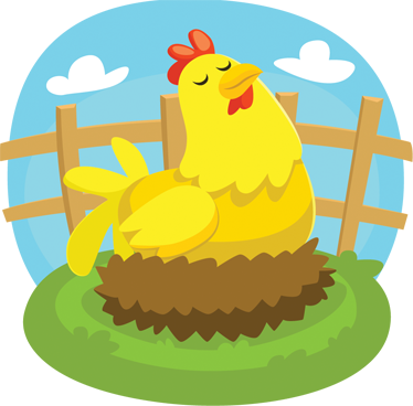 Kids vinyl carpet laying hen design - TenStickers