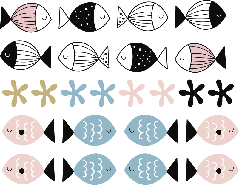 Kids vinyl carpet textured fish - TenStickers