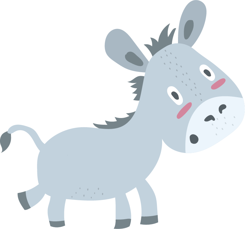 Kids vinyl carpet grey donkey design - TenStickers