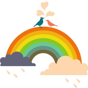 Kids vinyl carpet with birds on a rainbow - TenStickers