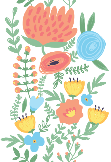 Kids vinyl carpet floral door sticker - TenStickers