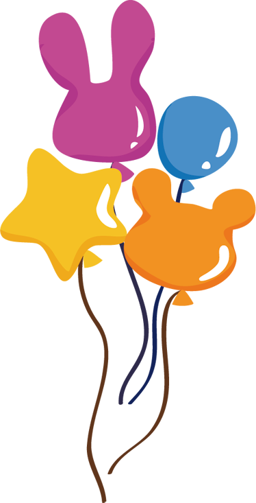 Kids vinyl carpet with animal-shaped balloons - TenStickers